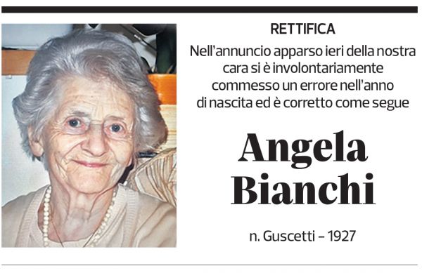 Annuncio funebre Angela Bianchi