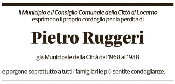 Annuncio funebre Pietro Ruggeri