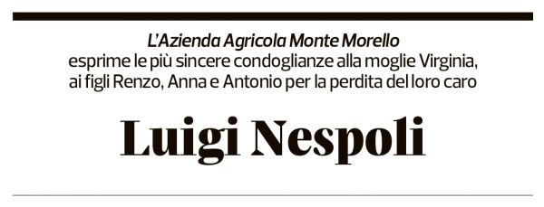 Annuncio funebre Luigi Nespoli