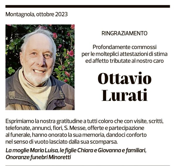 Annuncio funebre Ottavio Lurati