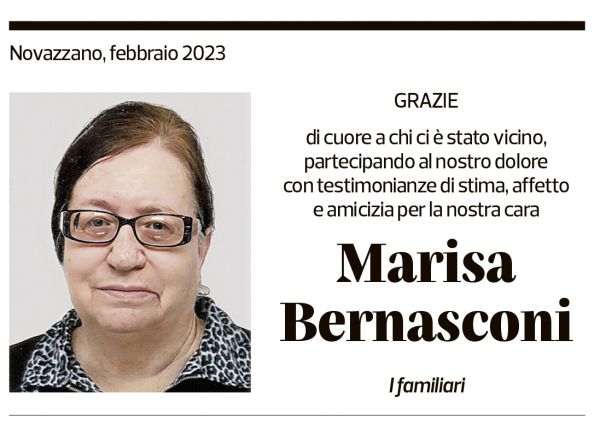 Annuncio funebre Marisa Bernasconi