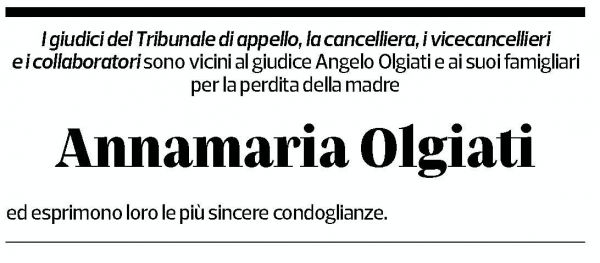 Annuncio funebre Annamaria Olgiati