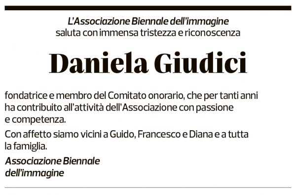 Annuncio funebre Daniela Giudici