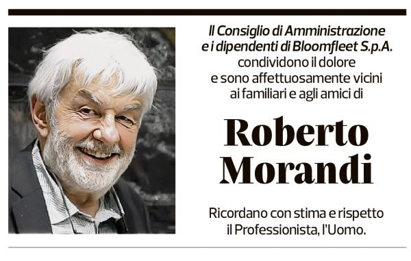 Annuncio funebre Roberto Morandi