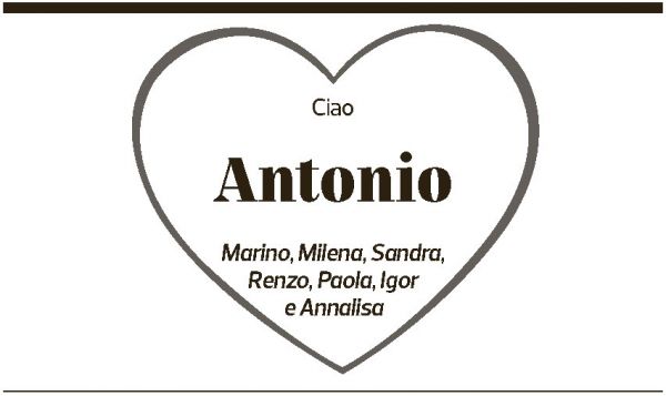 Annuncio funebre Antonio Corti
