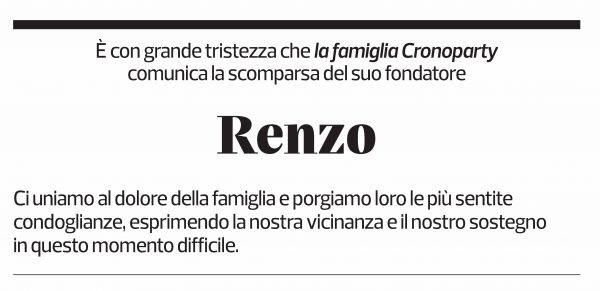 Annuncio funebre Renzo Notari