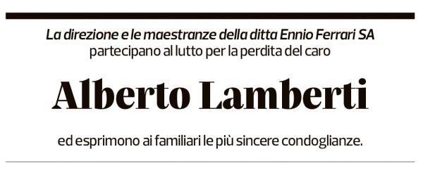 Annuncio funebre Alberto Lamberti