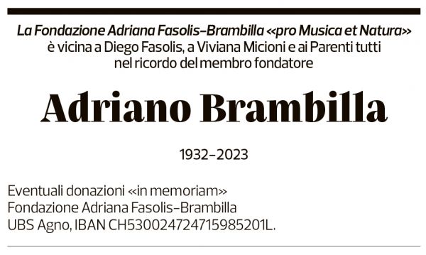 Annuncio funebre Adriano Brambilla