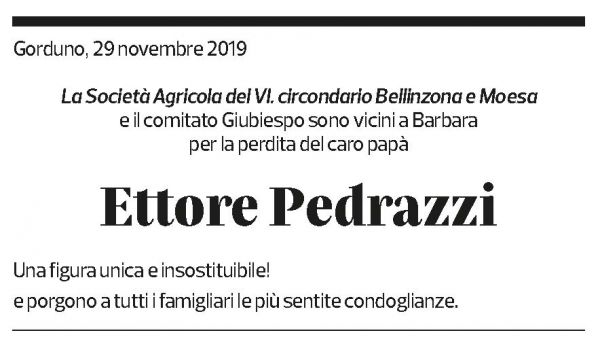 Annuncio funebre Ettore Pedrazzi