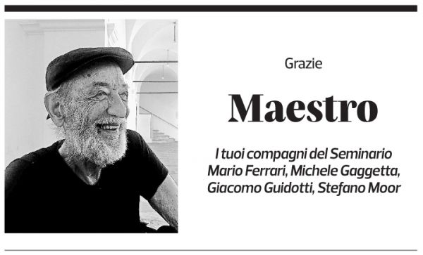 Annuncio funebre Luigi Snozzi
