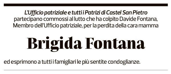 Annuncio funebre Brigida Fontana