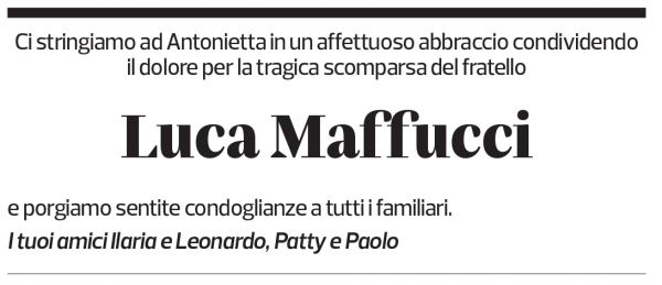 Annuncio funebre Luca Maffucci