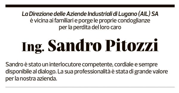 Annuncio funebre Sandro Pitozzi