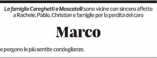Annuncio funebre Marco Crivelli