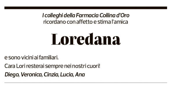 Annuncio funebre Loredana Volpe