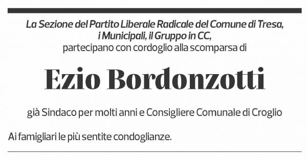 Annuncio funebre Ezio Bordonzotti