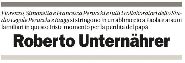Annuncio funebre Roberto Unternährer