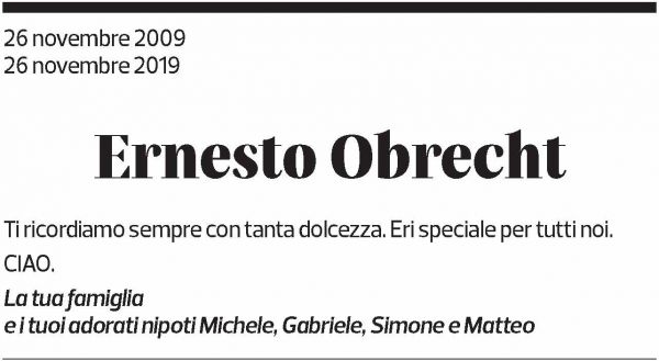 Annuncio funebre Ernesto Obrecht