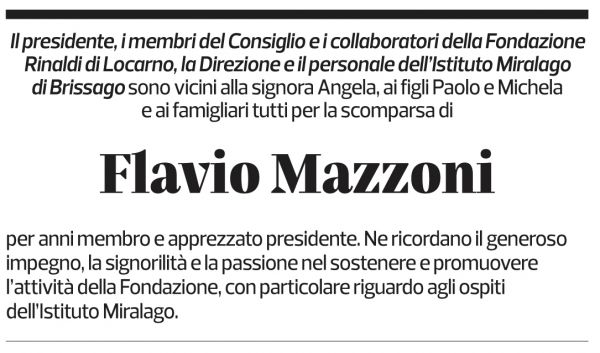 Annuncio funebre Flavio Mazzoni