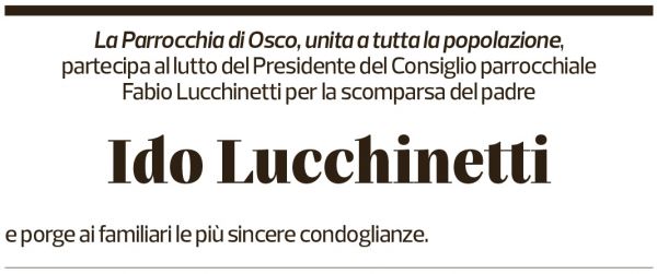 Annuncio funebre Ido Lucchinetti