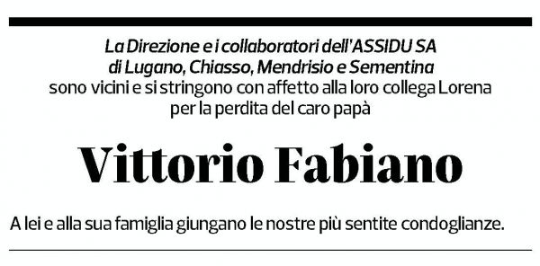 Annuncio funebre Vittorio Fabiano