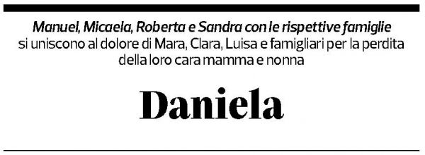 Annuncio funebre Daniela Tosi-imperatori