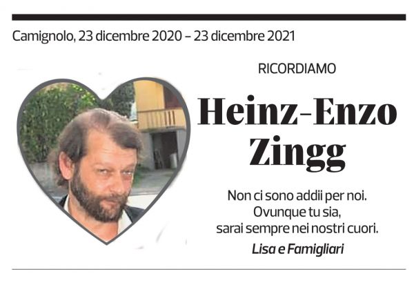 Annuncio funebre Heinz-enzo Zingg