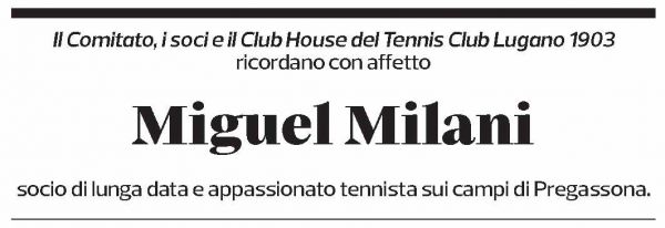 Annuncio funebre Miguel Milani