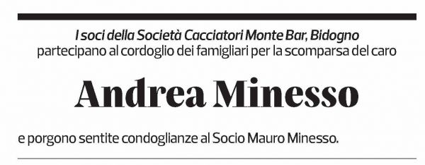 Annuncio funebre Andrea Minesso