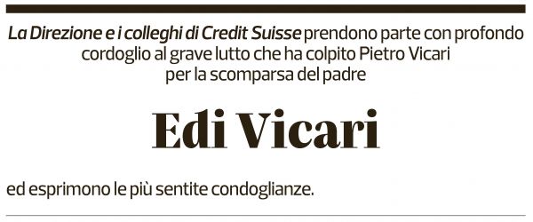 Annuncio funebre Edi Vicari