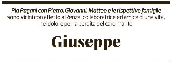 Annuncio funebre Giuseppe Tabacchi