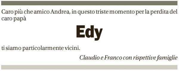 Annuncio funebre Edy Canonica