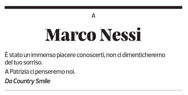 Annuncio funebre Marco Nessi