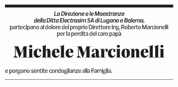 Annuncio funebre Michele Marcionelli