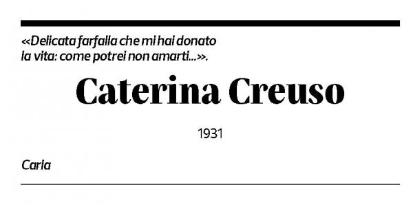 Annuncio funebre Caterina Creuso
