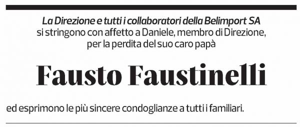 Annuncio funebre Fausto Faustinelli