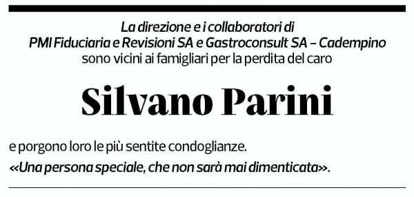 Annuncio funebre Silvano Parini