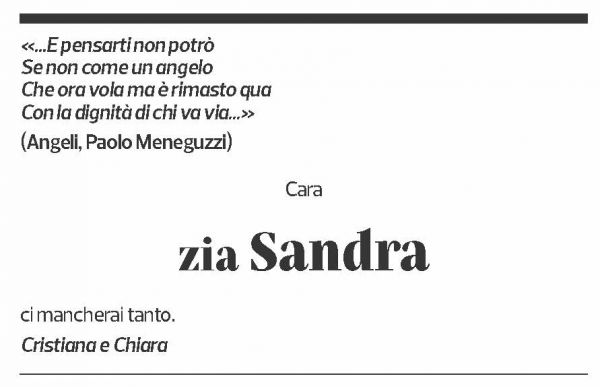 Annuncio funebre Sandra Gerosa