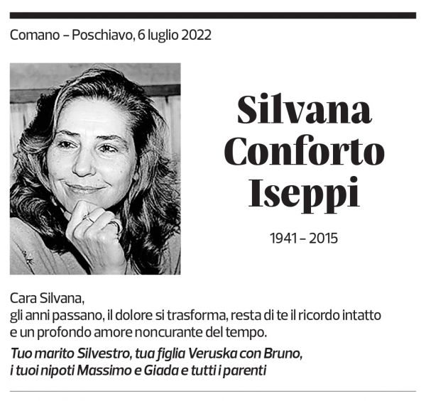 Annuncio funebre Silvana Conforto Iseppi