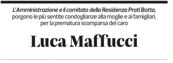 Annuncio funebre Luca Maffucci