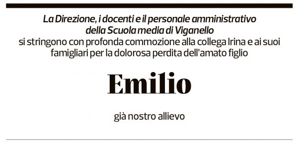 Annuncio funebre Emilio Besana