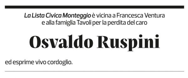Annuncio funebre Osvaldo Rusponi