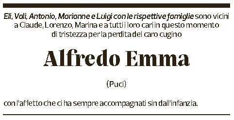 Annuncio funebre Ing Alfredo Emma