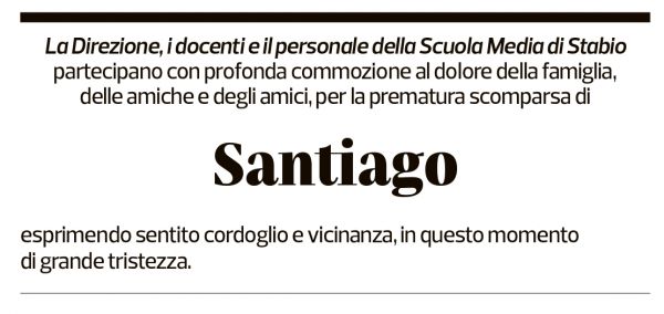 Annuncio funebre Santiago Hurtado Arbelaez