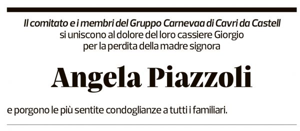 Annuncio funebre Angela Piazzoli