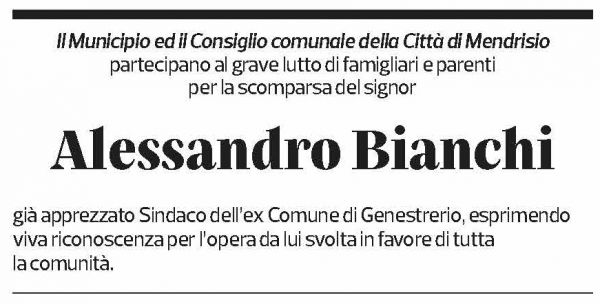 Annuncio funebre Alessando Bianchi
