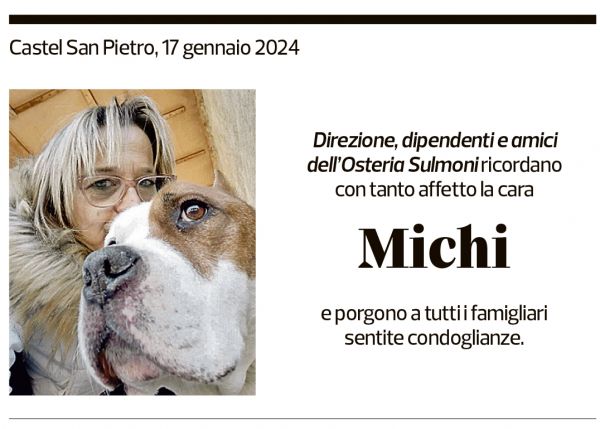 Annuncio funebre Michela Livio