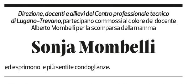 Annuncio funebre Sonja Mombelli