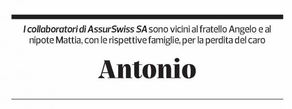 Annuncio funebre Antonio Rabaglio