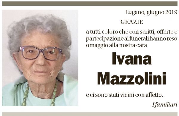 Annuncio funebre Ivana Mazzolini